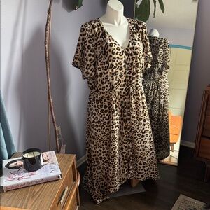 Lane Bryant Animal Print High Low Dress